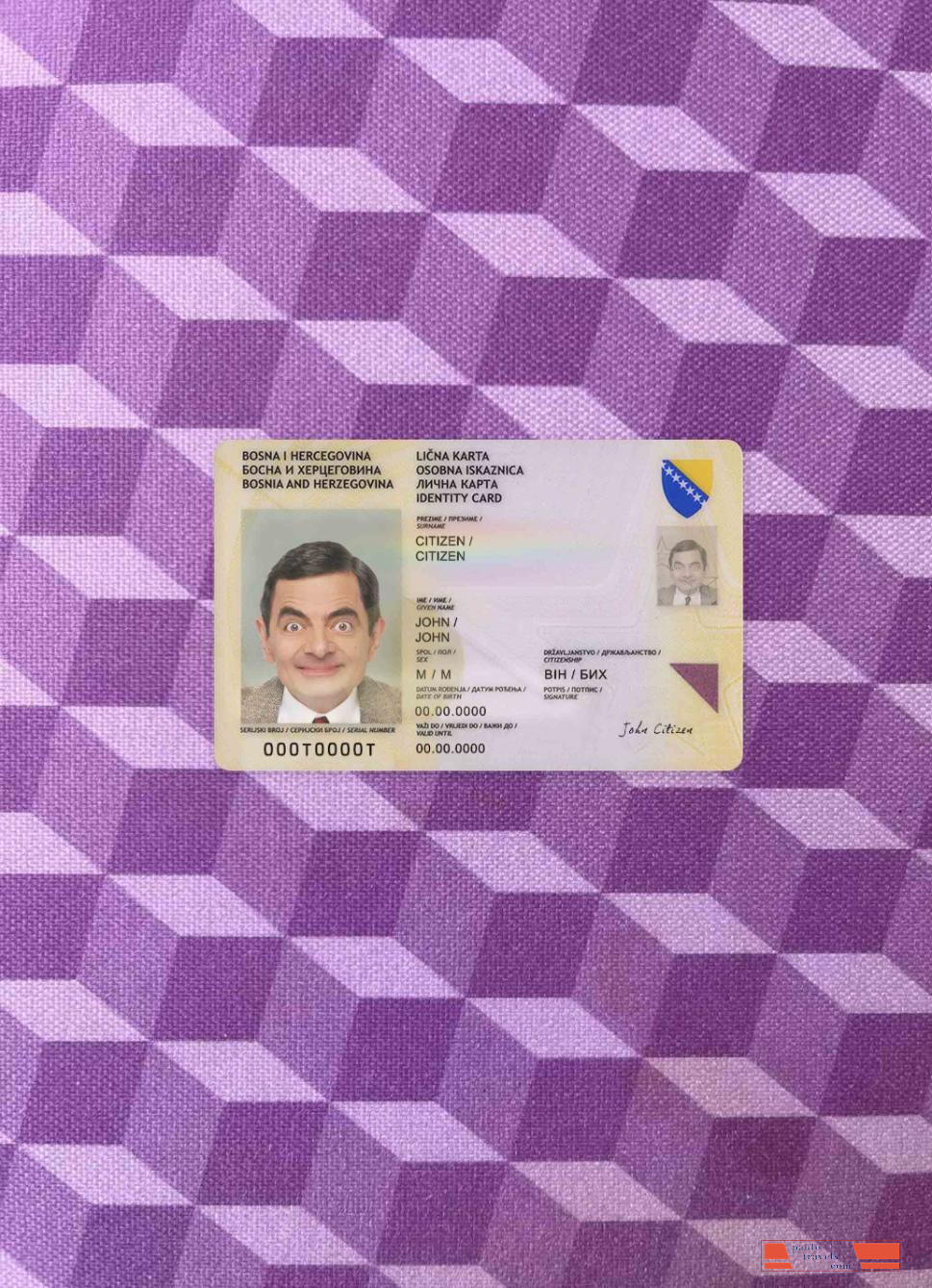 Bosnia and Herzegovina ID (2015 2025) photolook FRONT PSD template